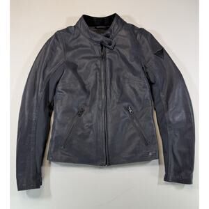 Dainese Womens Leather Motorcycle Jacket EU 38 Gray CE Armor Moto